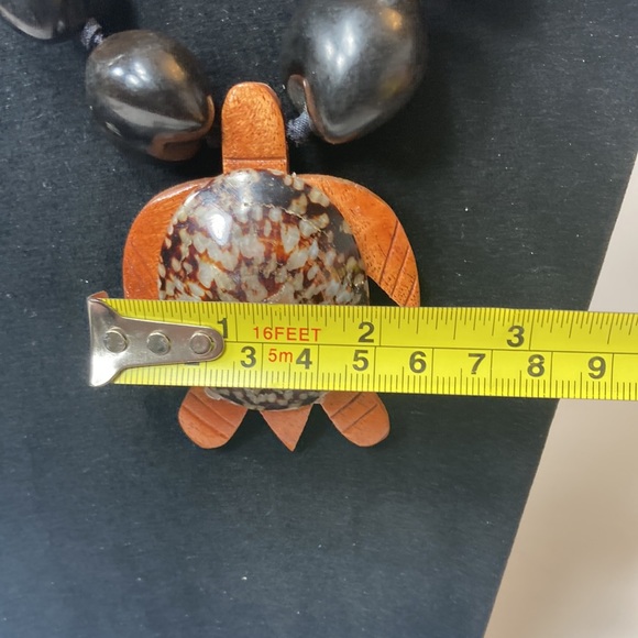 Kukui Nut Necklace with Wood Turtle Accent - Picture 10 of 15